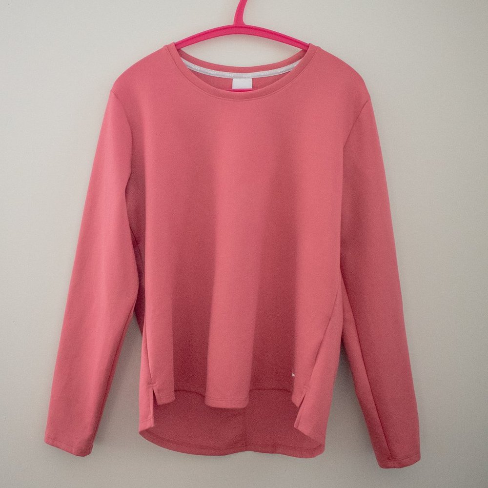 Long Sleeve Pink / Coral Thermal Top With Side Slit